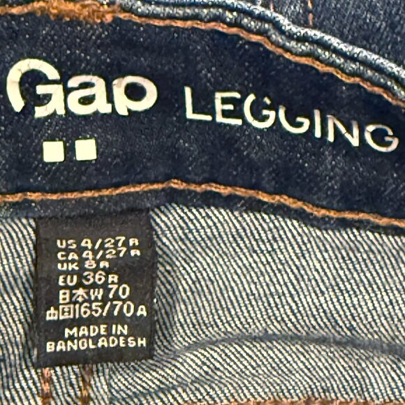 GAP Jean Leggings Medium Wash Blue Size 27A - Picture 5 of 6
